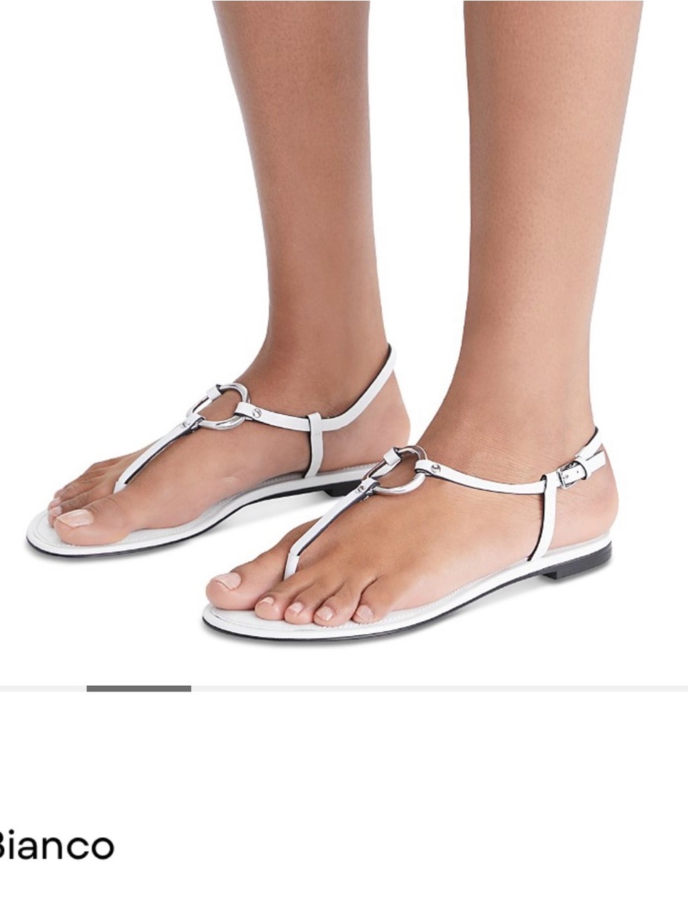 Tory Burch Ring Sandal in Bianco SZ 9